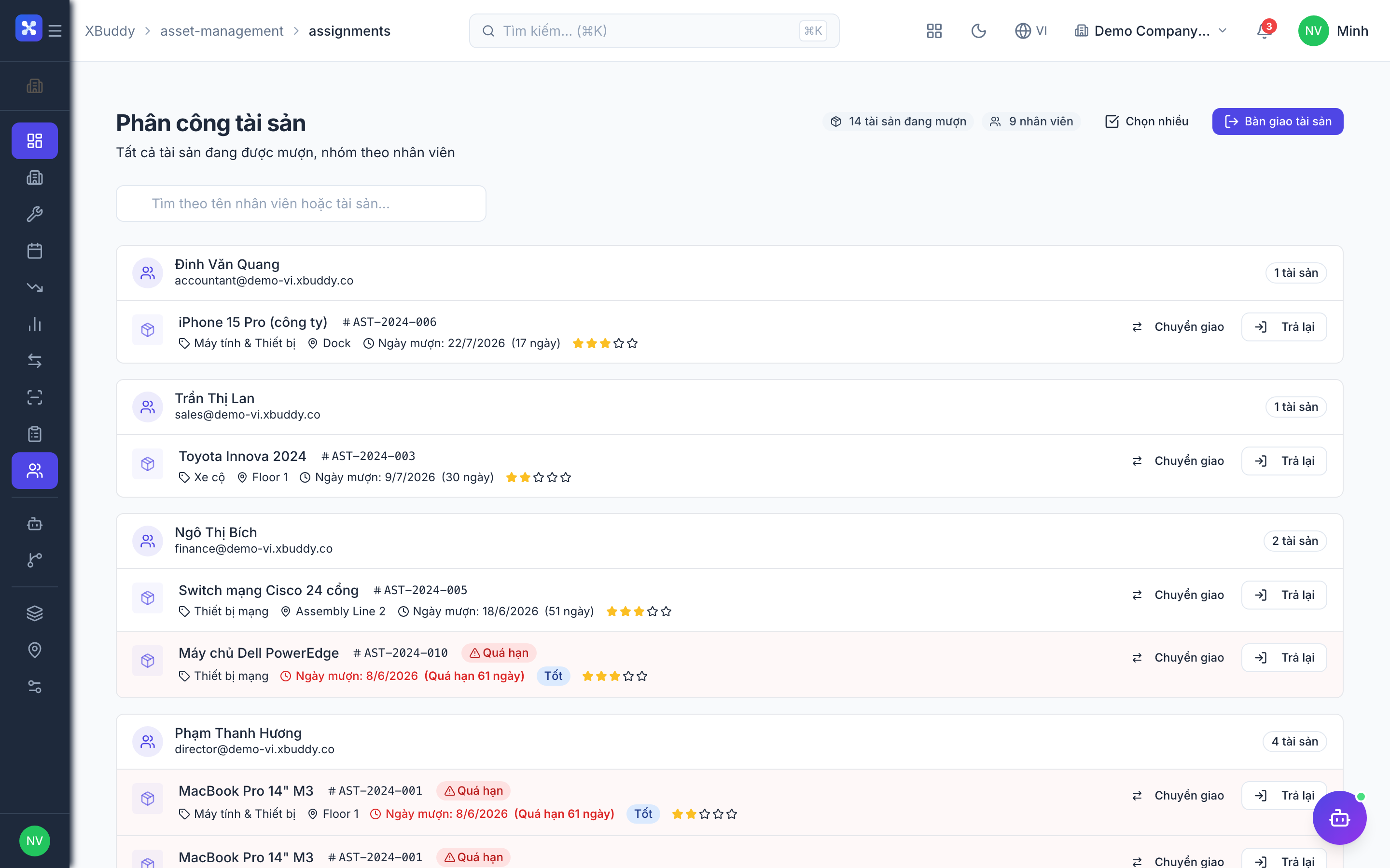 Asset Management — Asset assignments and transfers
