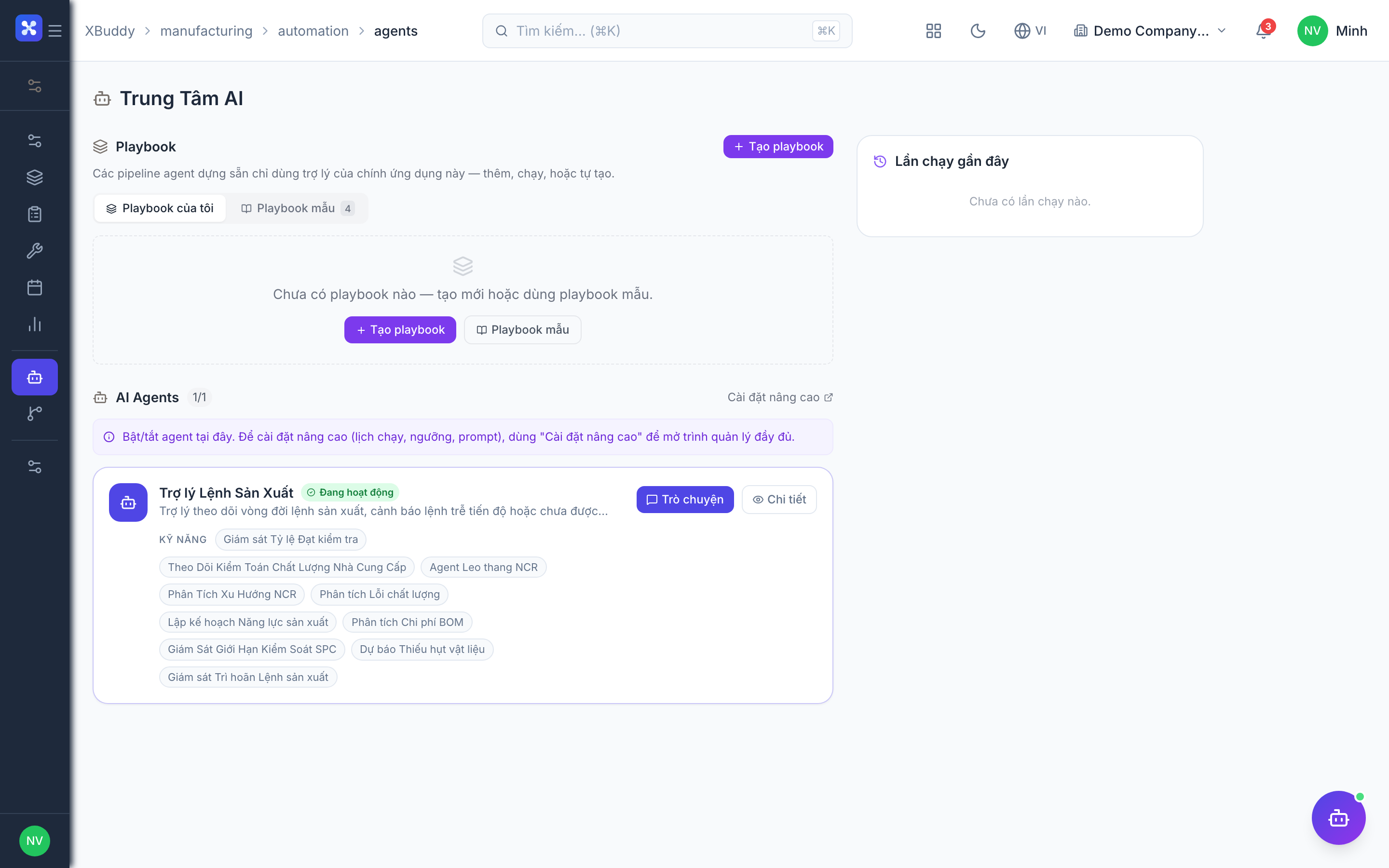 Manufacturing — Production planning dashboard