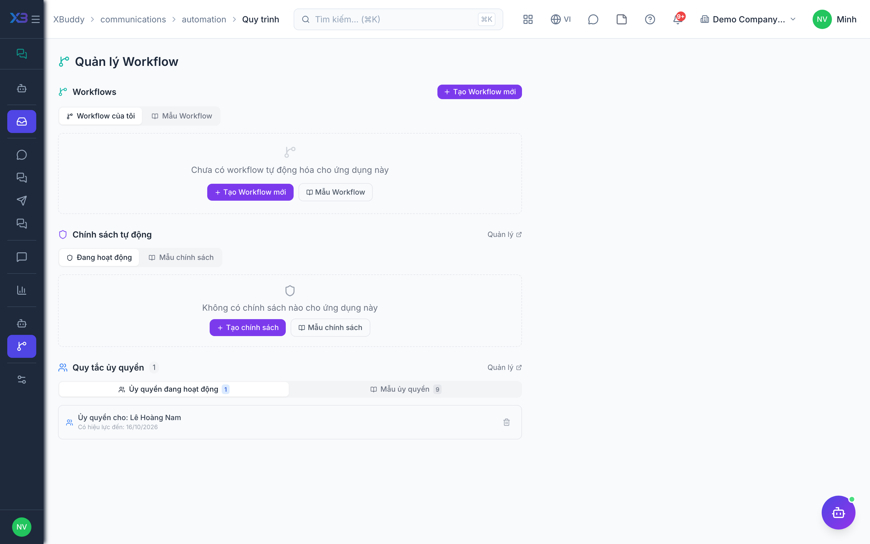 Communications — Workflow Management for communication events