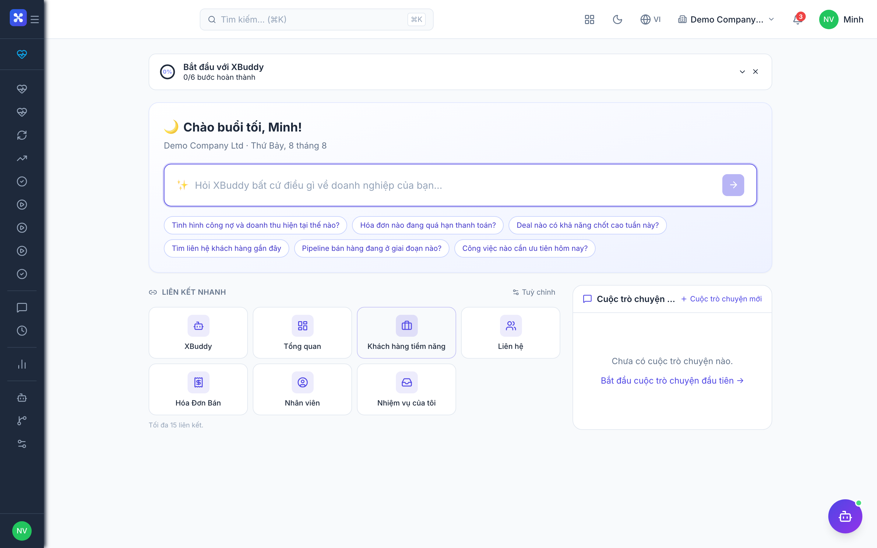 Dashboard — customizing the widget grid with the widget picker open