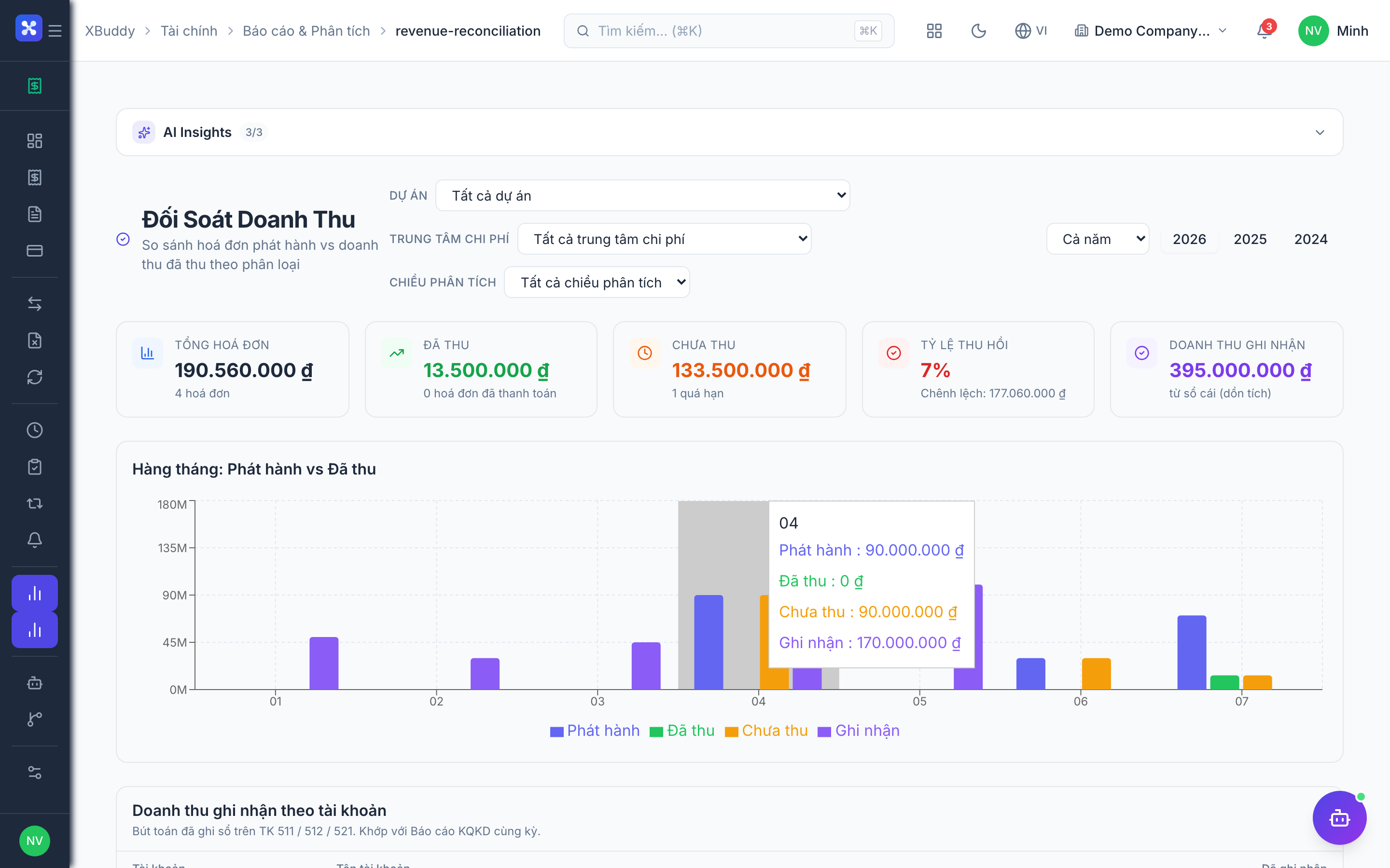 Finance — Invoice list with payment status