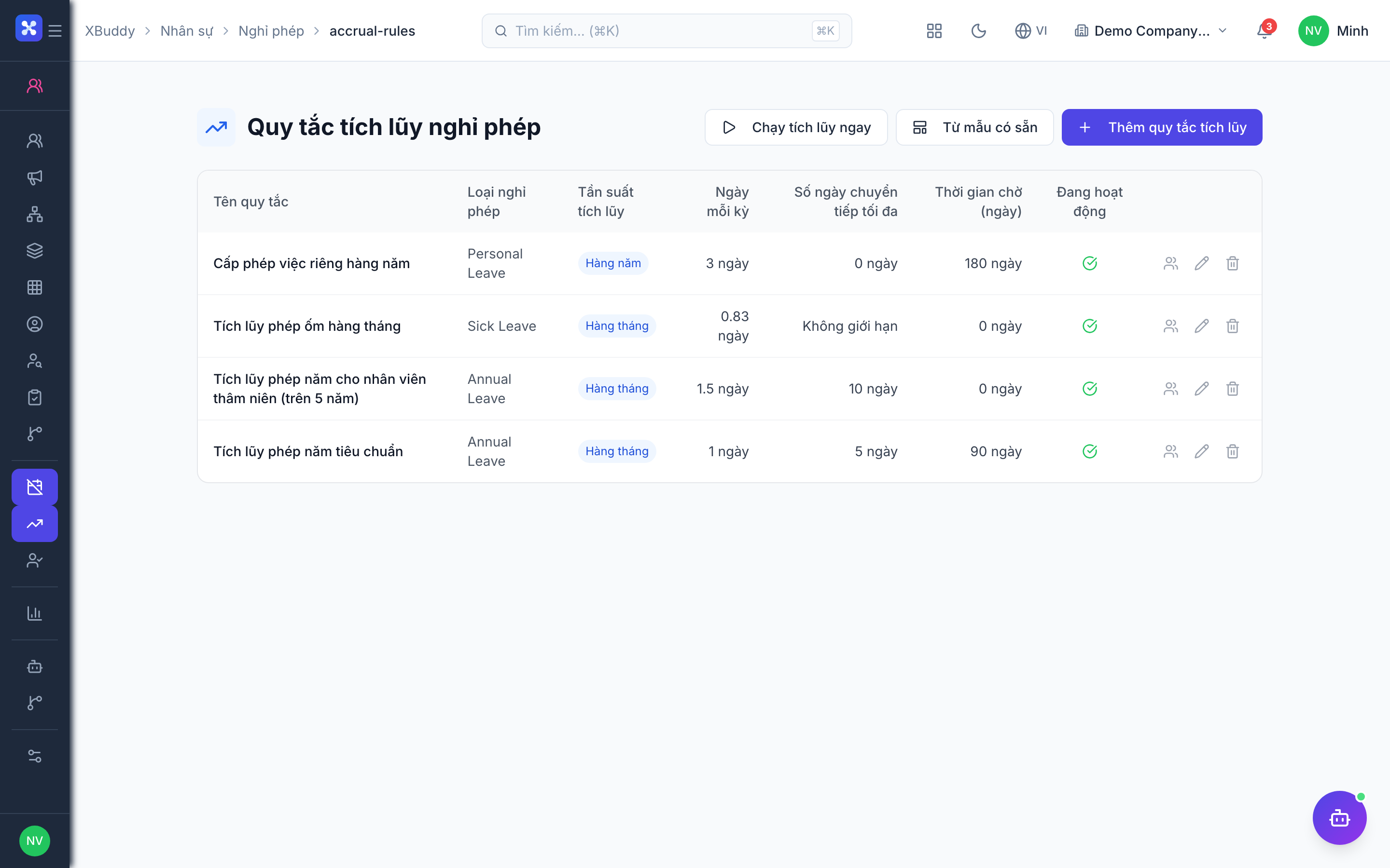 HR — Leave request queue with multi-level approval and balance check
