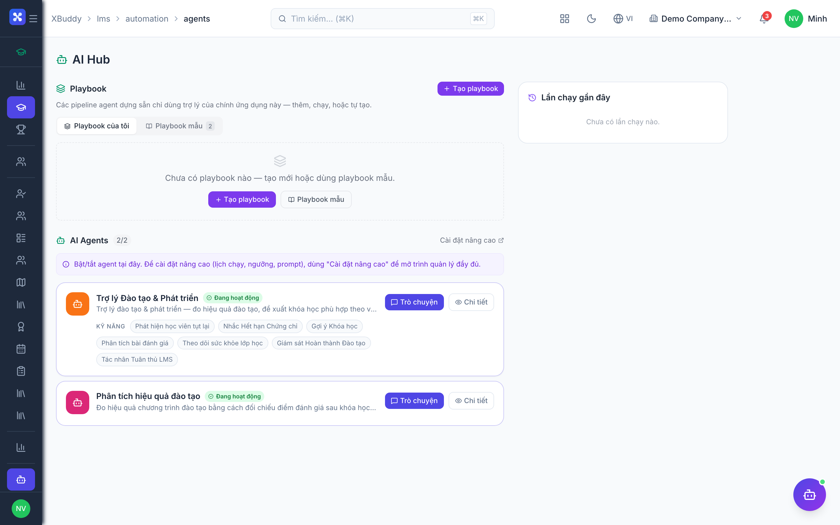 LMS — Course builder assembling video, SCORM, and quiz modules