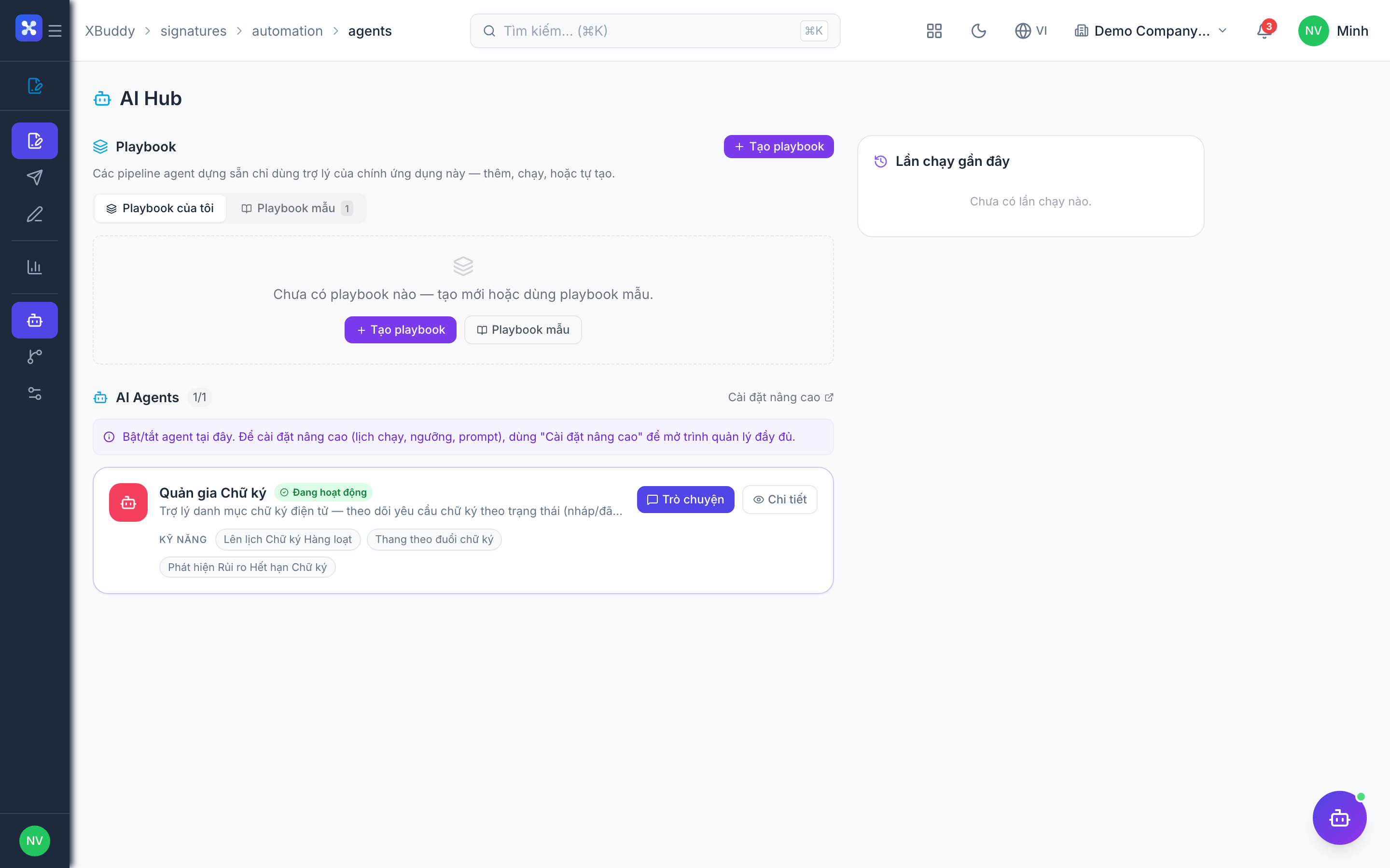 E-Signatures — Request builder with signers and fields