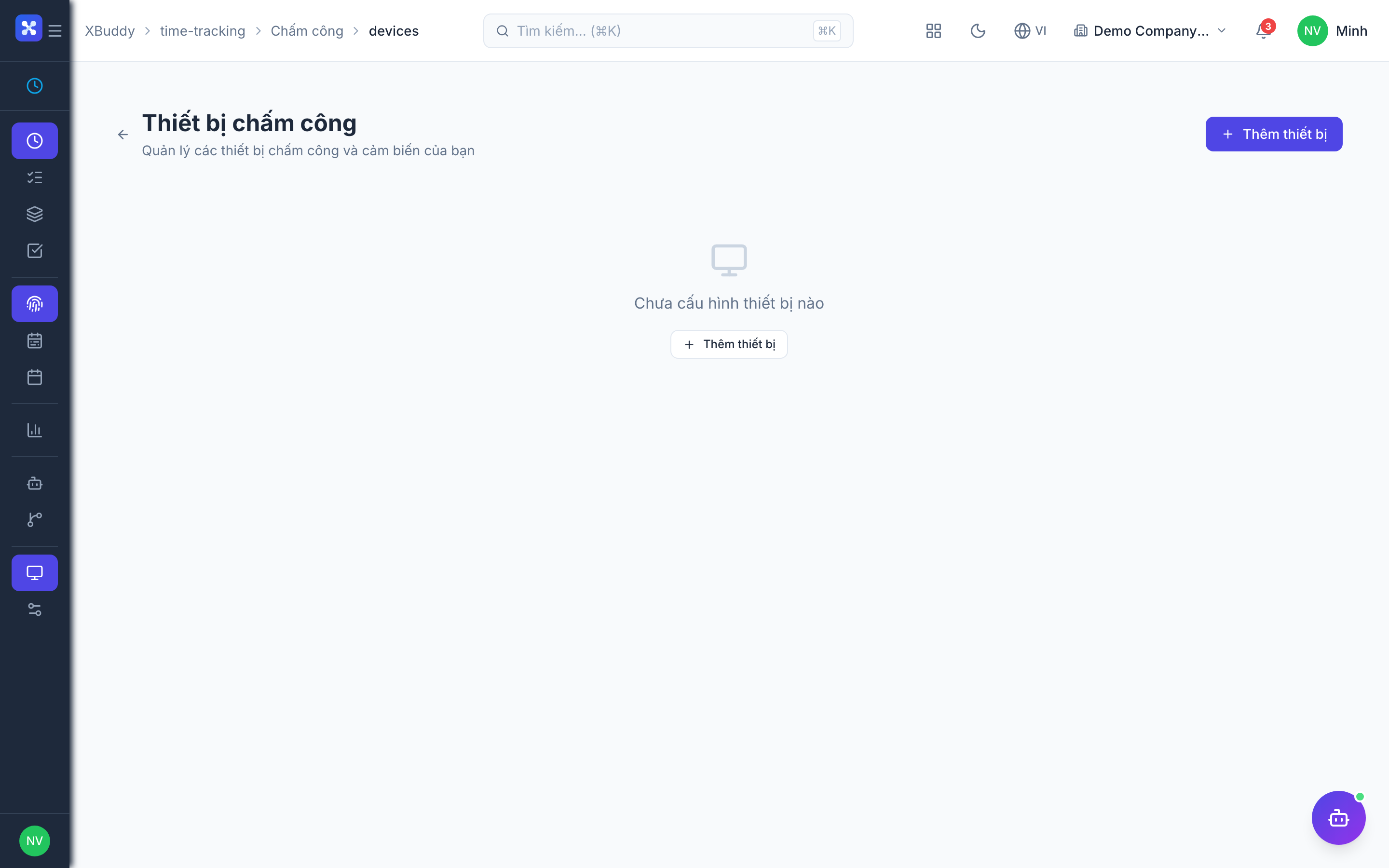 Time Tracking — Attendance clock in/out with daily hour totals